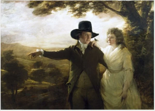 Portrait of Sir John and Lady Clerk of Penicuik, detail