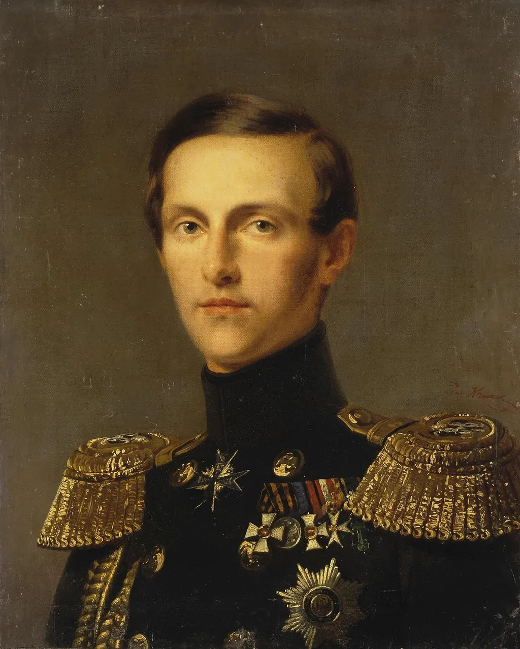 Portrait of Grand Duke Konstantin Nikolayevich, by Franz Krüger, oil, 1850