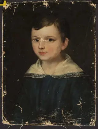 Portrait of Oktawian Szukiewicz as a child, by Ambroży Mieroszewski, oil, 1844
