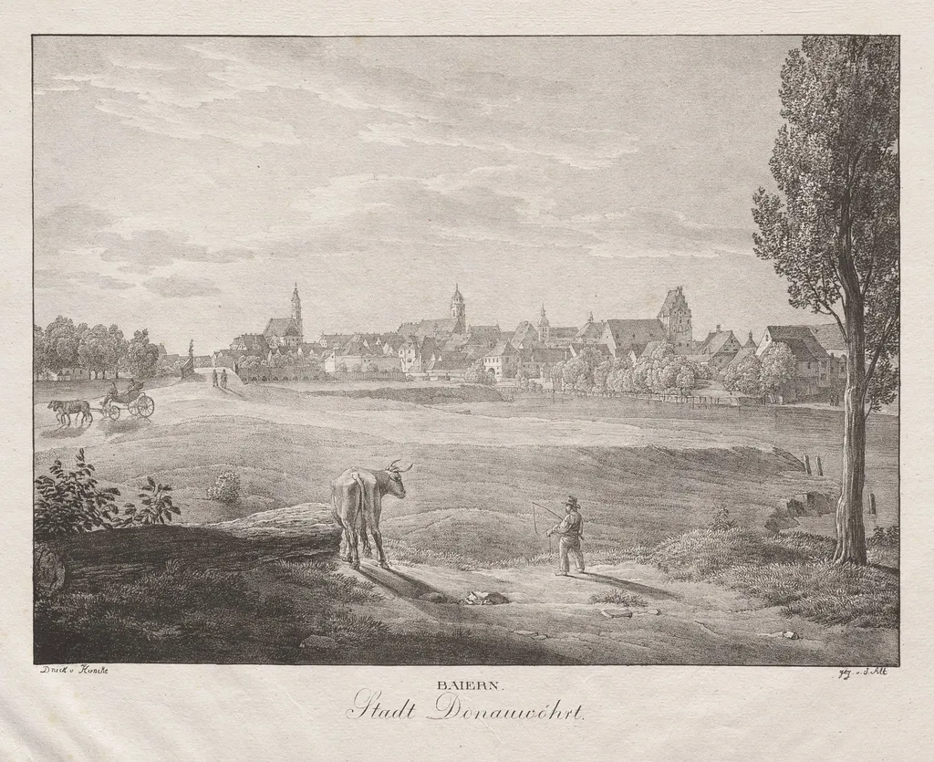 Baiern, Stadt Donauwöhrt, by Jakob Alt, 1839