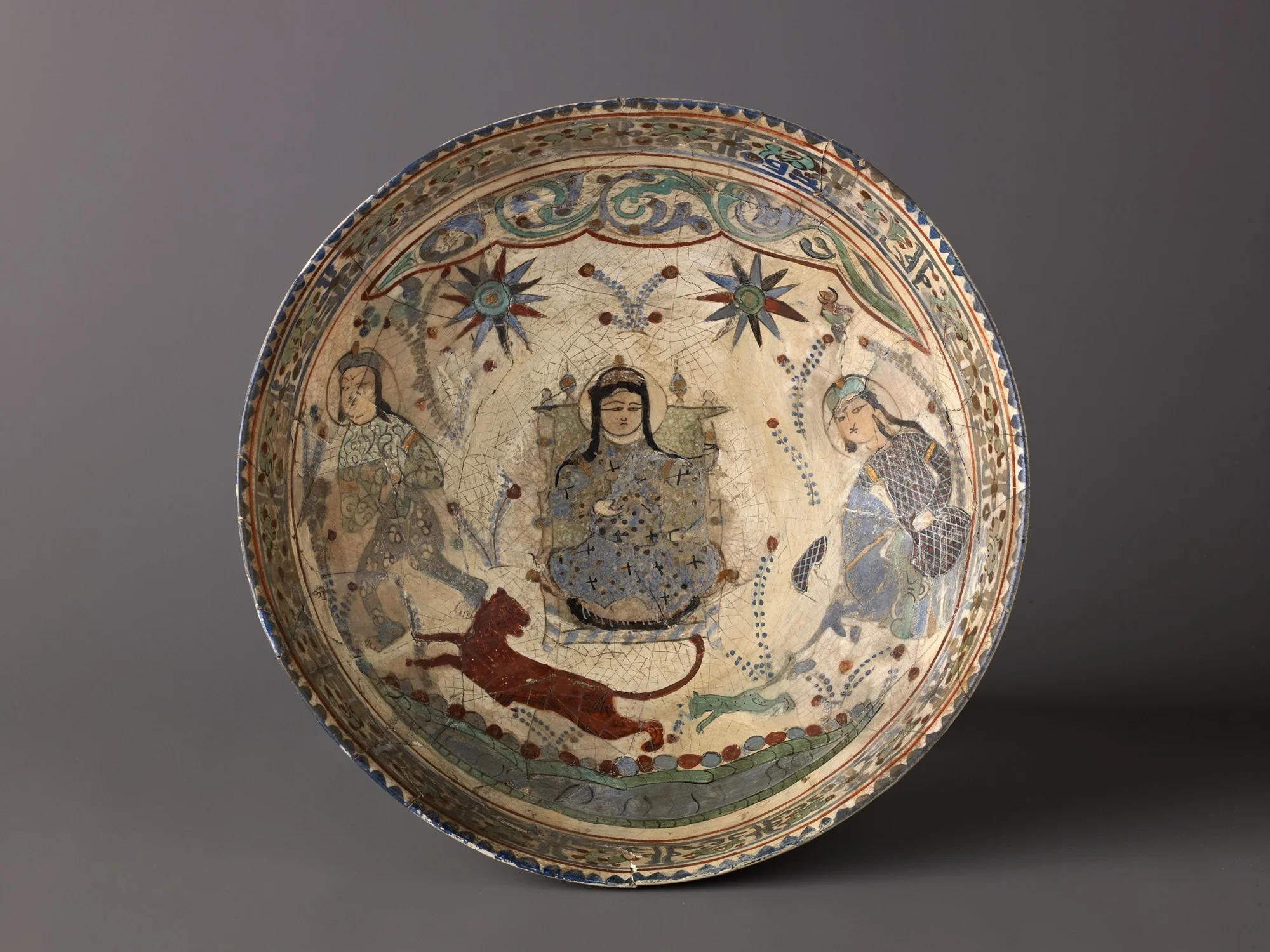 Bowl, Minai'i ("enameled") ware, detail