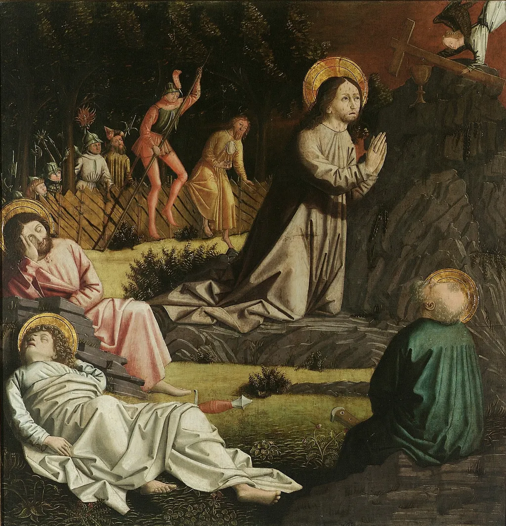 Christ in the garden of Gethsename, by Master of Uttenheim, oil, 1475