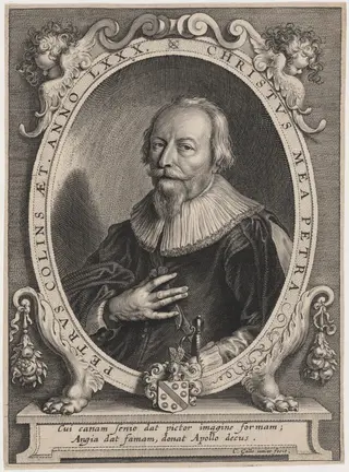 Petrus Collins, by Cornelis Galle I, ink, 1613