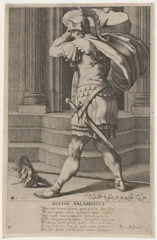 Solon Salaminius, by Jacques de Gheyn III, ink, 1616
