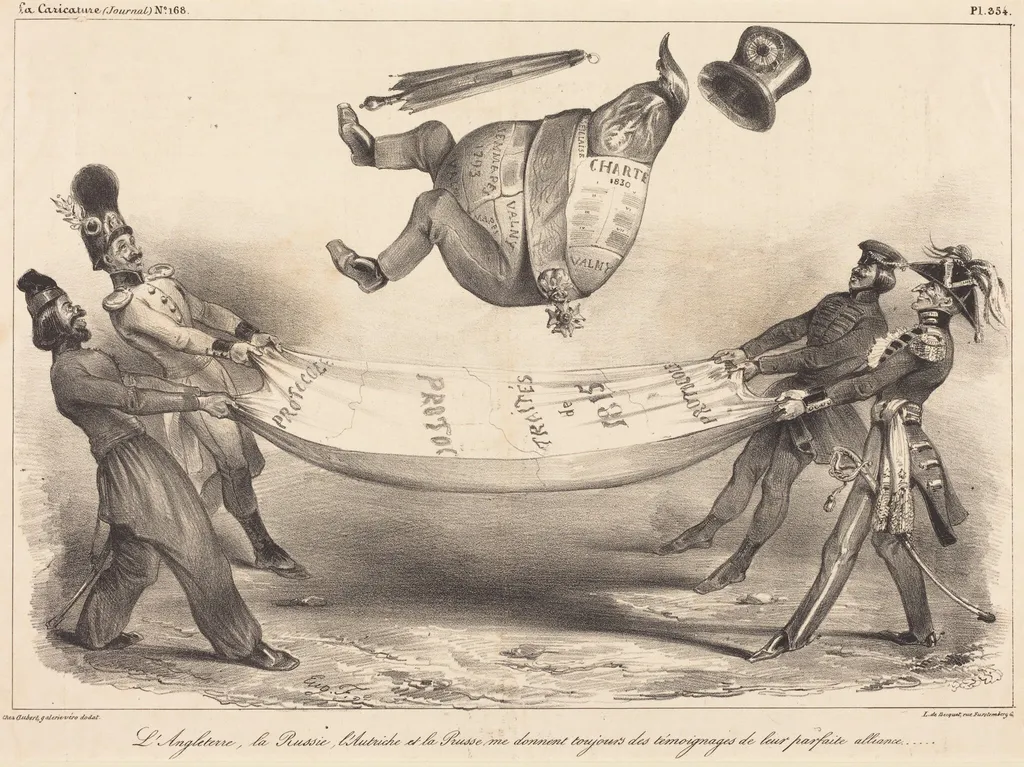 L'Angleterre, la Russie, l'Autriche...leur parfaite alliance, by Aubert, ink, 1834