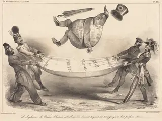 L'Angleterre, la Russie, l'Autriche...leur parfaite alliance, by Aubert, ink, 1834