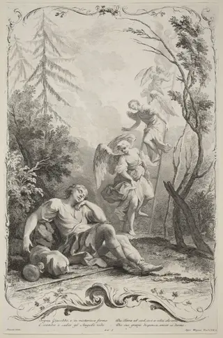 Jacob's Ladder, by Joseph Wagner, ink, 1745