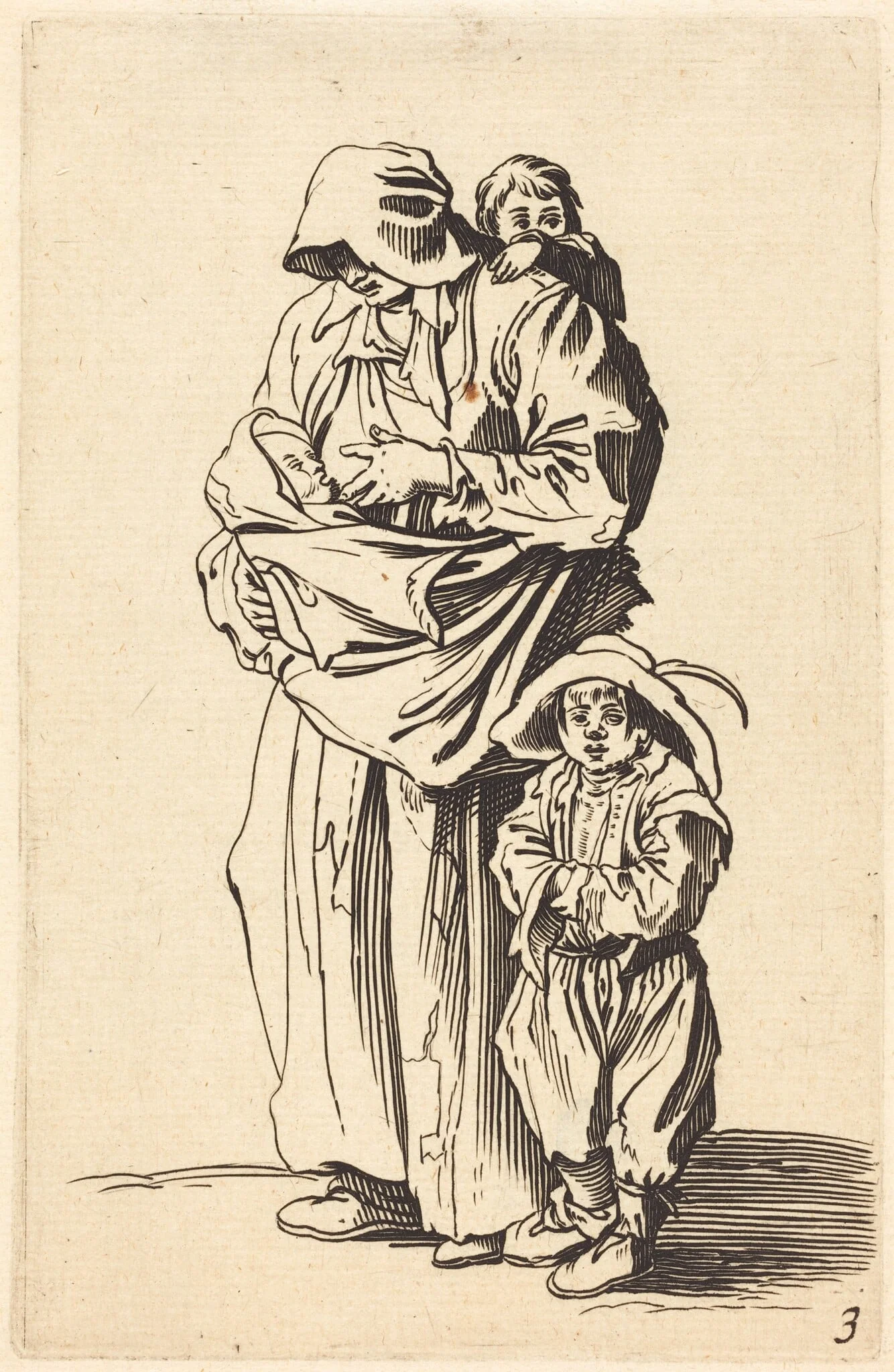 Mother and Three Children, detail