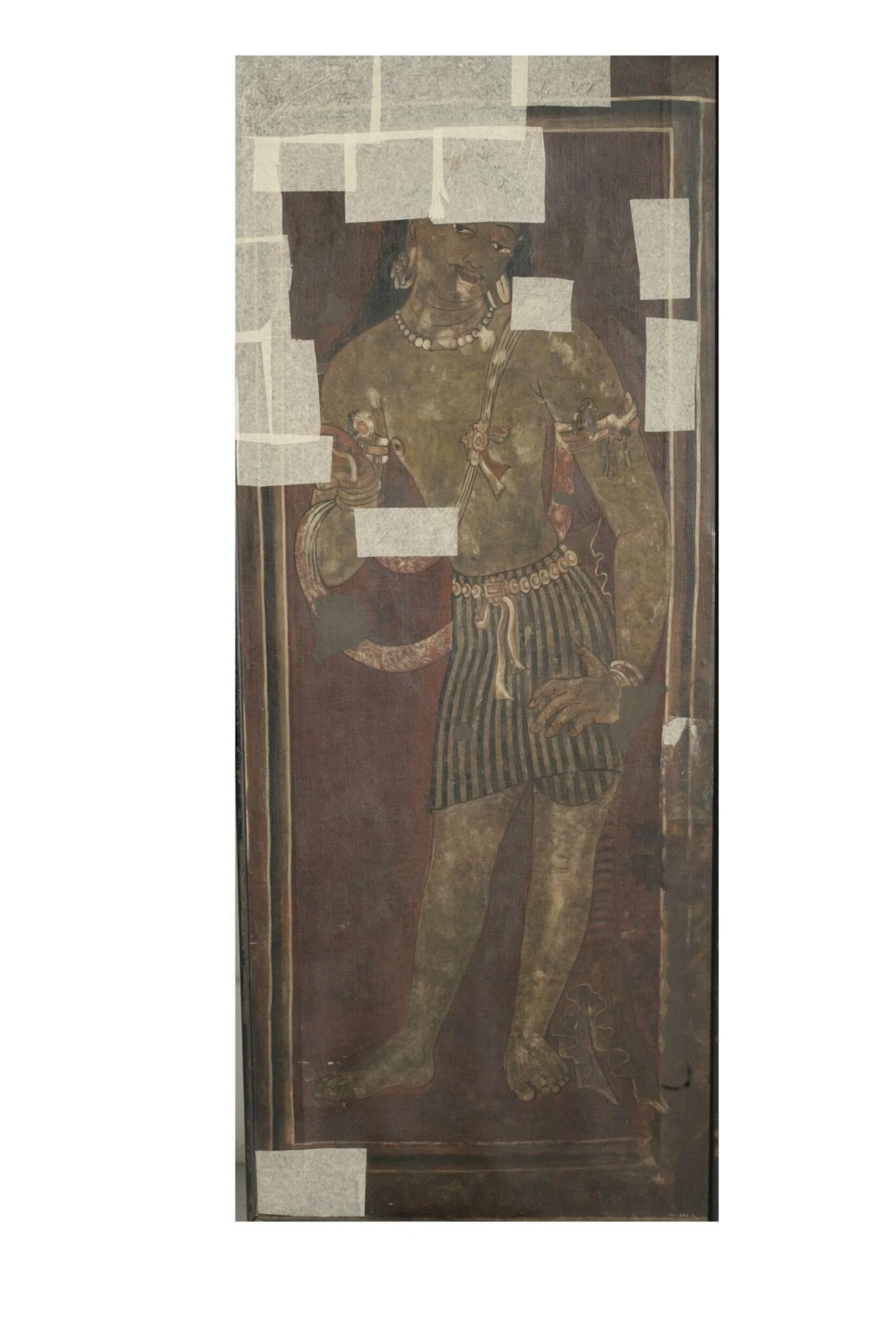 Copy of painting in the caves of Ajanta (cave 17), detail