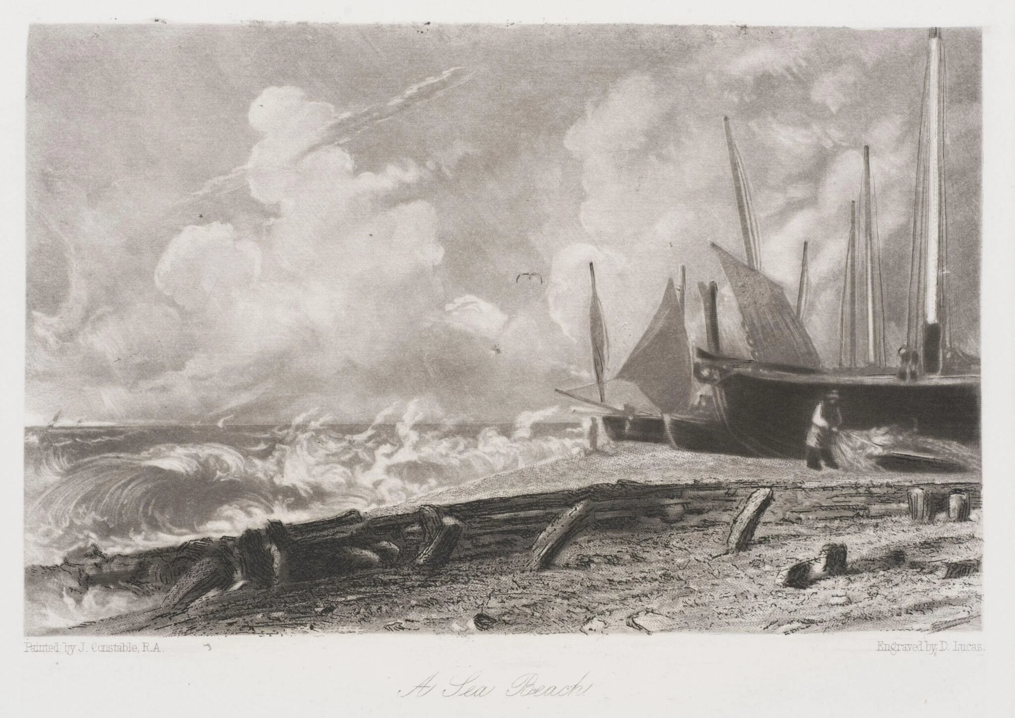 A Sea Beach, detail