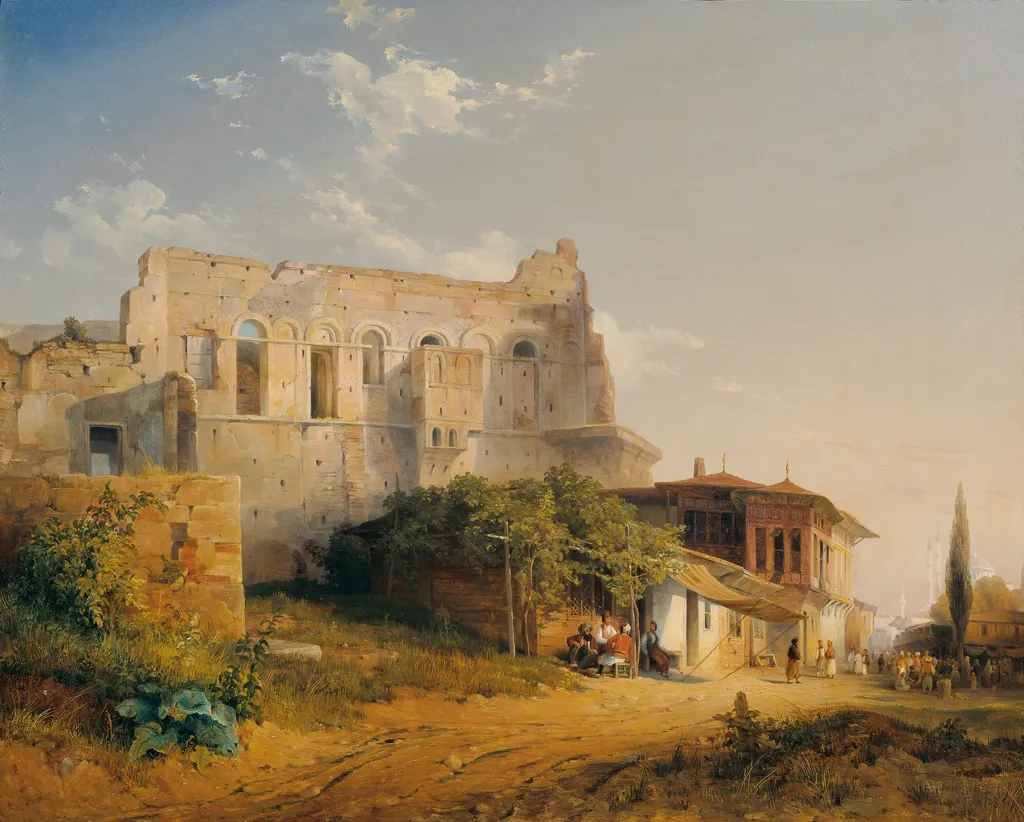 Tekfur Saray in Konstantinopel, by Emanuel Stöckler, oil, 1849