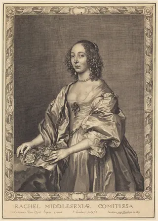 Rachel, Countess of Middlesex, by Pierre Lombard, ink, 1660