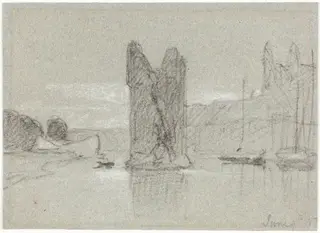 The Devil's Tower, by John Sell Cotman, chalk, 1834