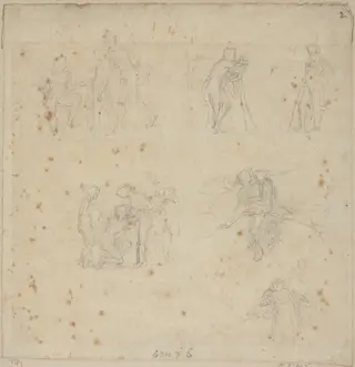 Figure Studies, by John Flaxman, graphite, 1790