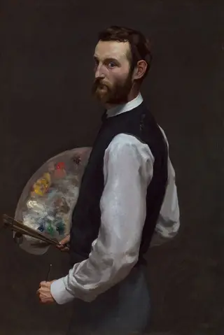 Self-Portrait, by Frédéric Bazille, oil, 1865