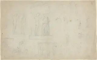 Sheet of Sketches [recto and verso], by John Flaxman, graphite, 1790