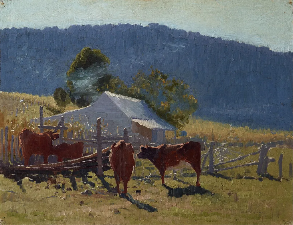 Milking time (Araluen Valley), by Elioth Gruner, oil, 1922