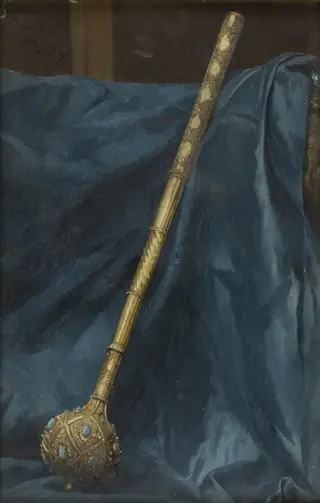 Study of a Turkish Mace from the 17th C., by Stanisław Chlebowski, oil