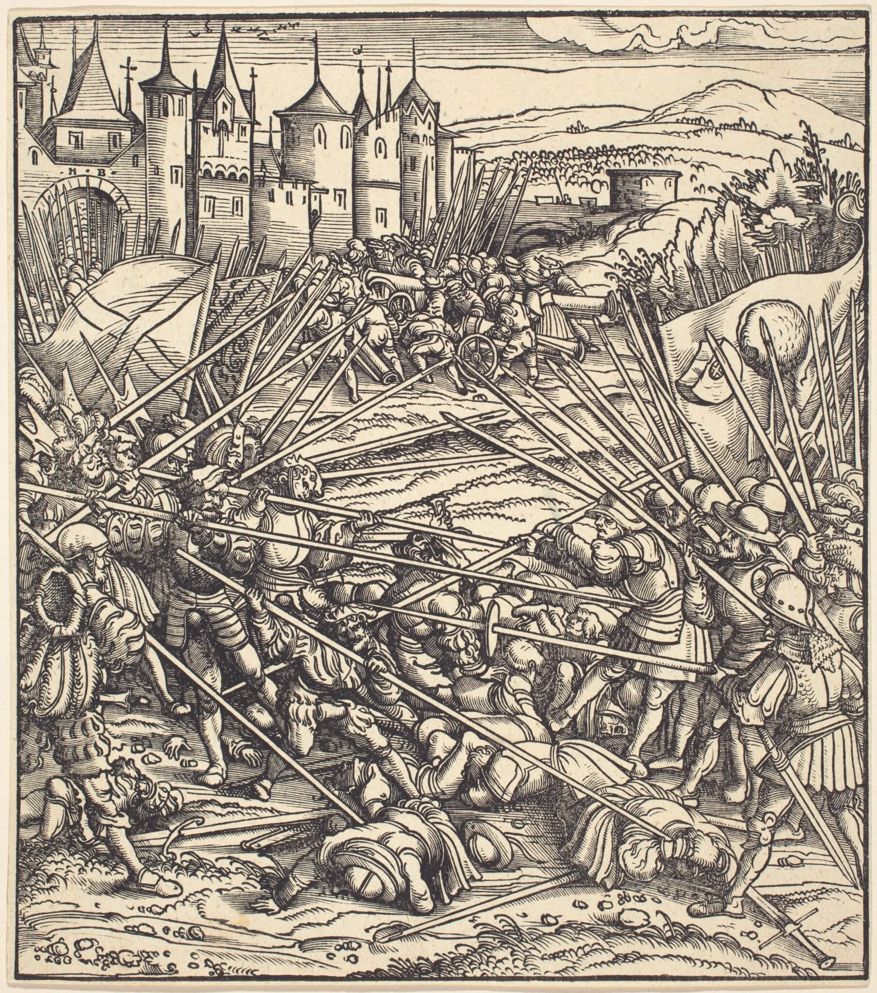 Battle of the Foot Soldiers with Lances, detail