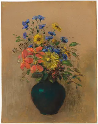 Wildflowers, by Odilon Redon, pastel, 1905