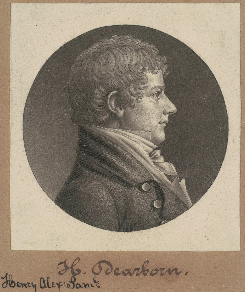 Henry Alexander Scammell Dearborn, by Charles B. J. Févret de Saint-Mémin, ink, 1806
