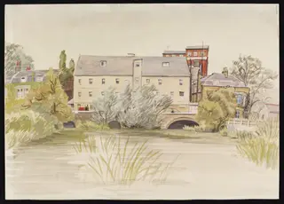 The Mill, Ponders End, by Puller, watercolor