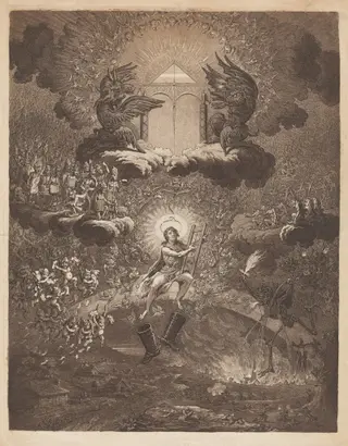 The Apotheosis of Hoche, by James Gillray, ink, 1798