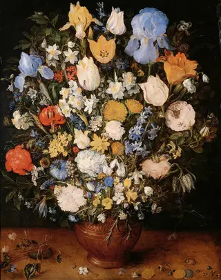 Small Bouquet of Flowers, by Jan Brueghel, the elder, oil, 1600