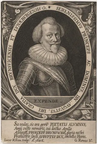 Augustus II, Duke of Brunswick, by Lucas Kilian, ink, 1626