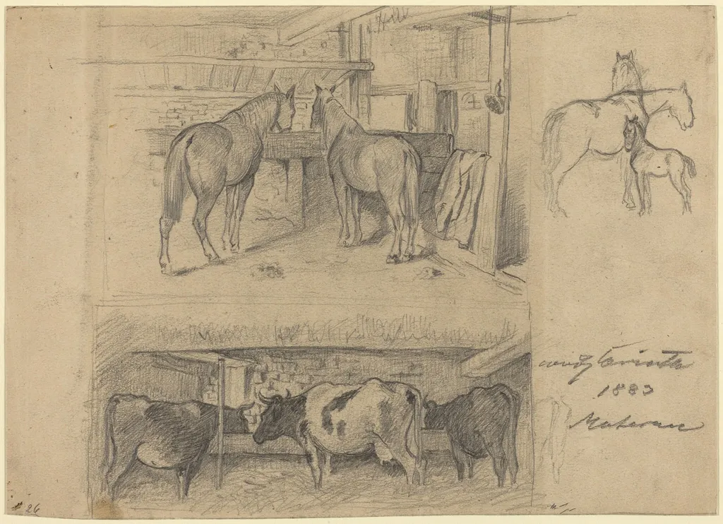 The Barn, by Lovis Corinth, graphite, 1883