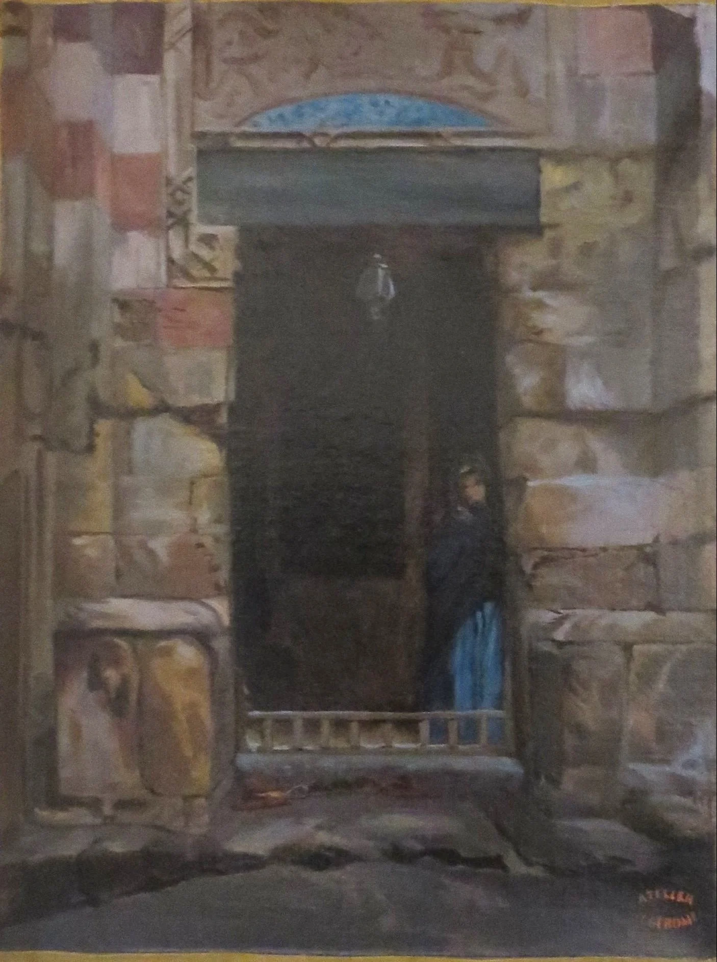 Arab Woman in a Doorway, detail