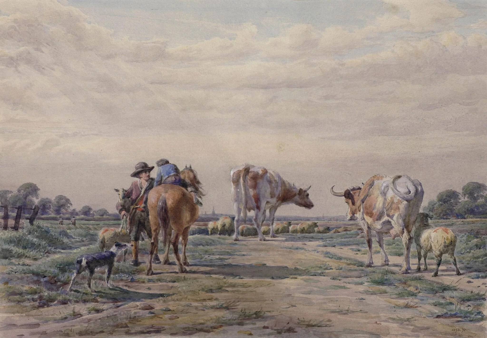Cattle and figures, detail