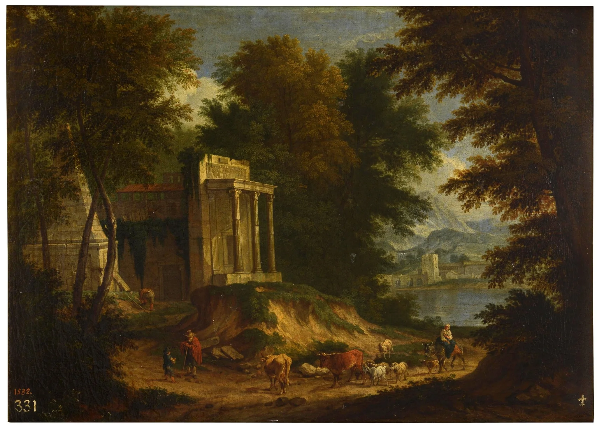 Paisaje con ruinas, detail