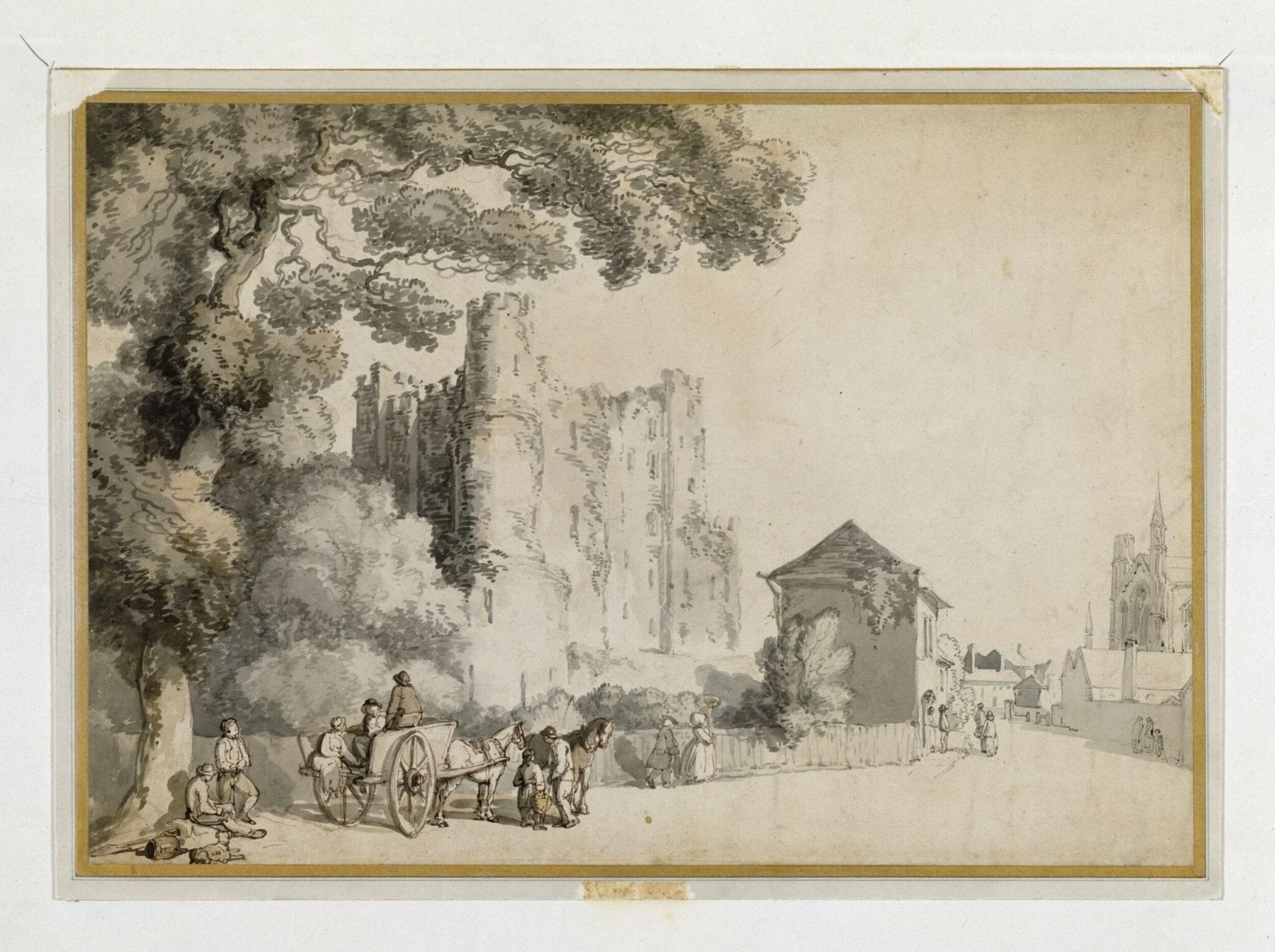Boley Hill and Castle, Rochester, with the "Justice Tree", detail