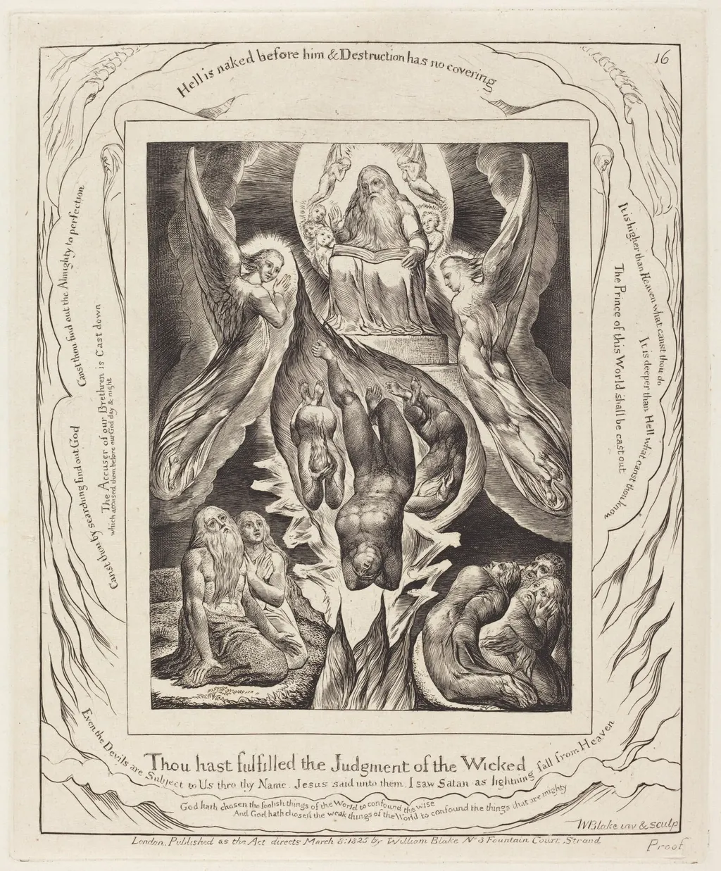 The Fall of Satan, by William Blake, ink, 1825
