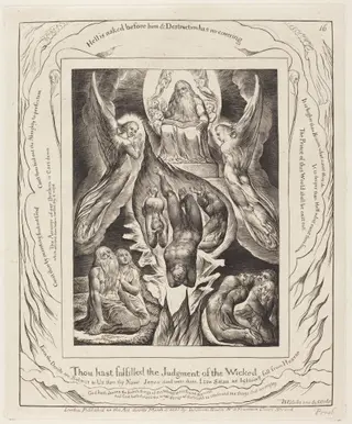 The Fall of Satan, by William Blake, ink, 1825