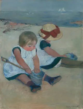 Children Playing on the Beach, by Mary Cassatt, oil, 1884