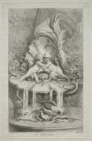 Book of Fountains:  No. 3, by Gabriel Huquier, 1736