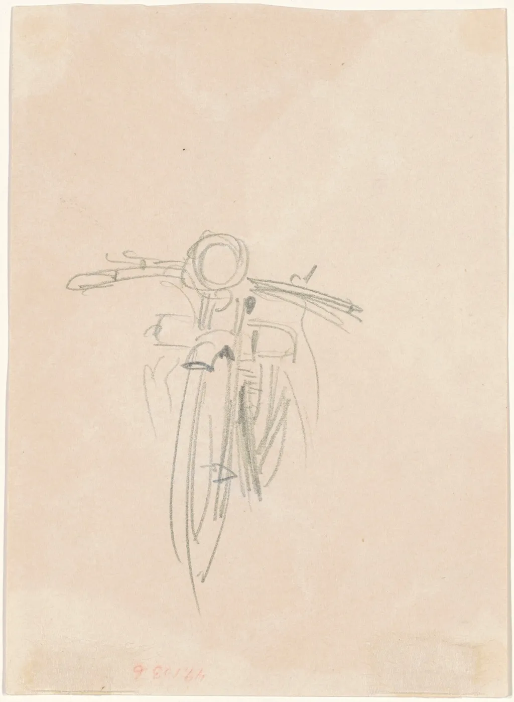 Motorcycle [verso], by John Singer Sargent, graphite, 1918