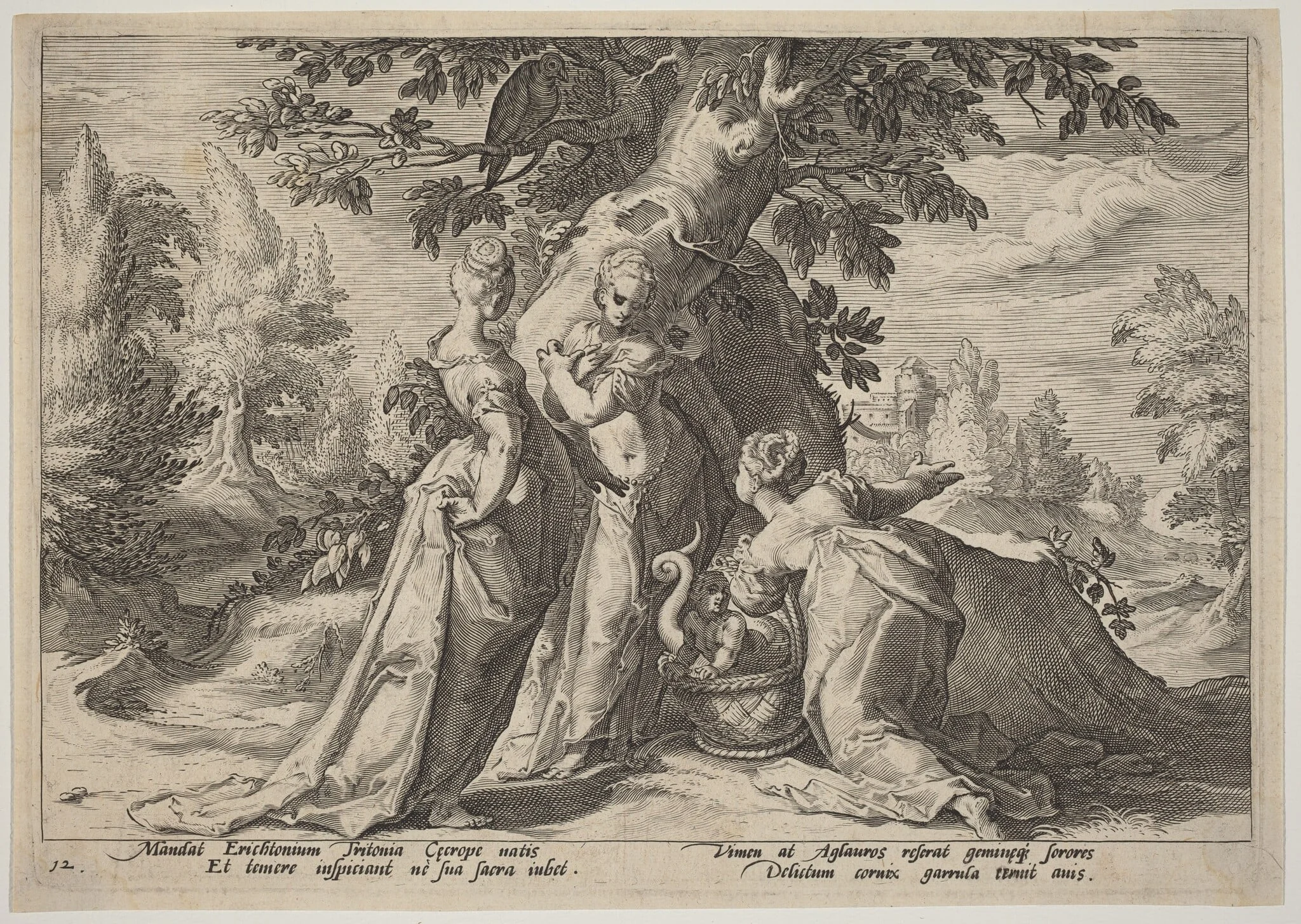 The Daughters of Cecrops Open the Casket Entrusted to Them by Minerva, detail