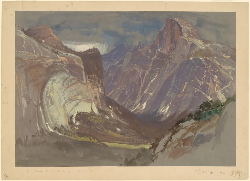 Half Dome and Royal Arches, Yosemite, from Glacier Point, by Samuel Colman, gouache, 1870
