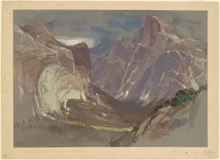 Half Dome and Royal Arches, Yosemite, from Glacier Point, by Samuel Colman, gouache, 1870