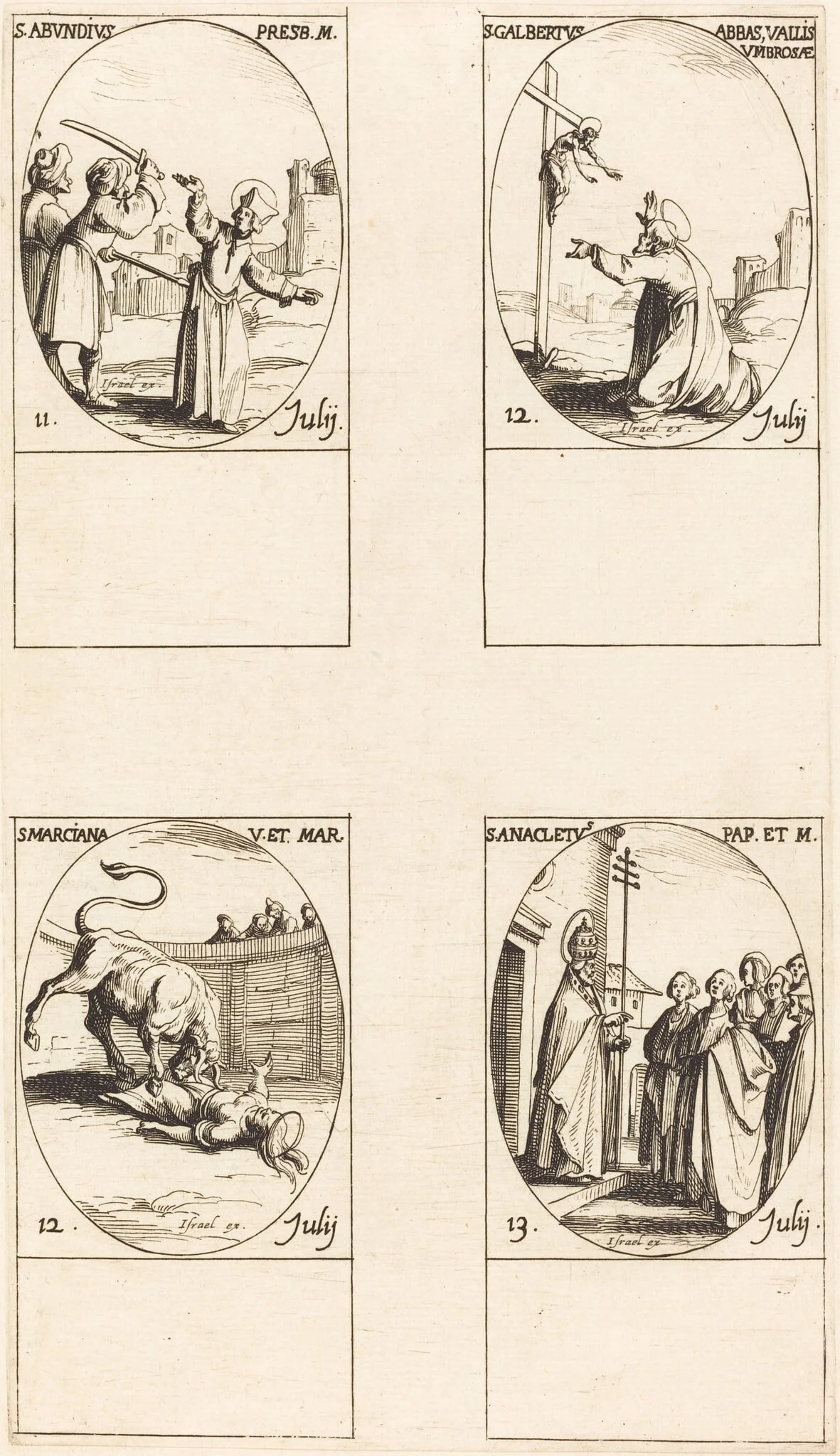 St. Abundius; St. Galbertus; St. Marciana; St. Anacletus, detail