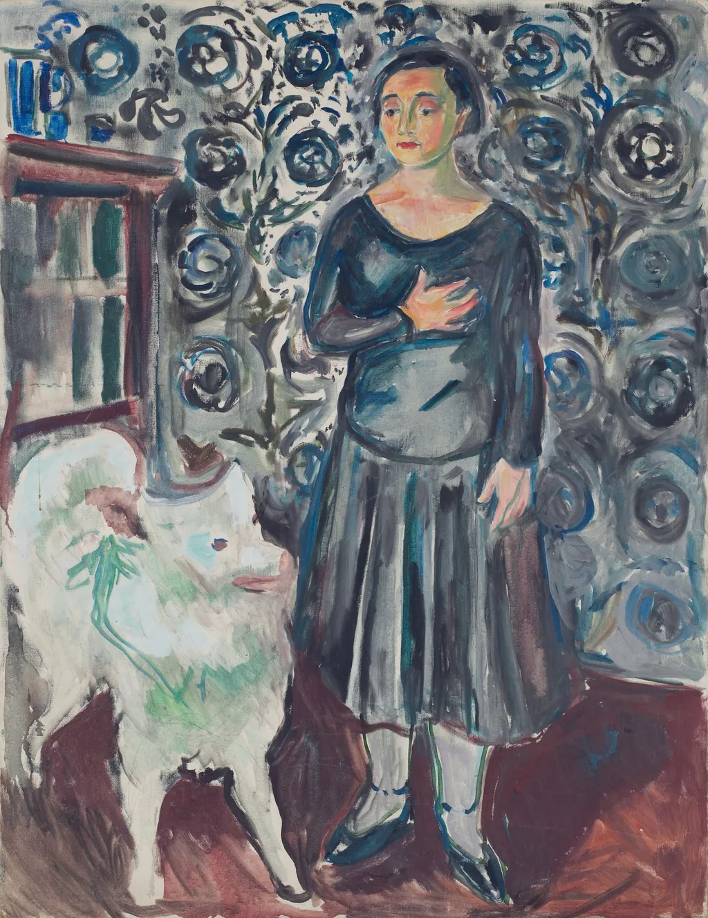 Woman with Dog, by Edvard Munch, oil, 1929