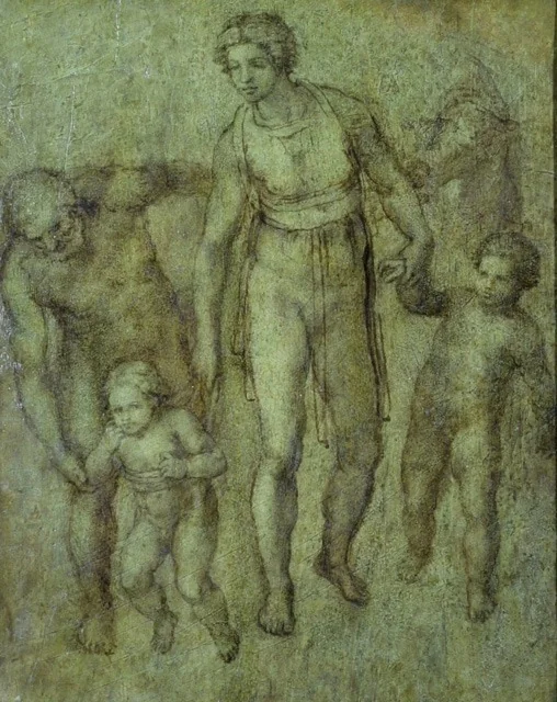 The Holy Family with Saint John the Baptist, detail