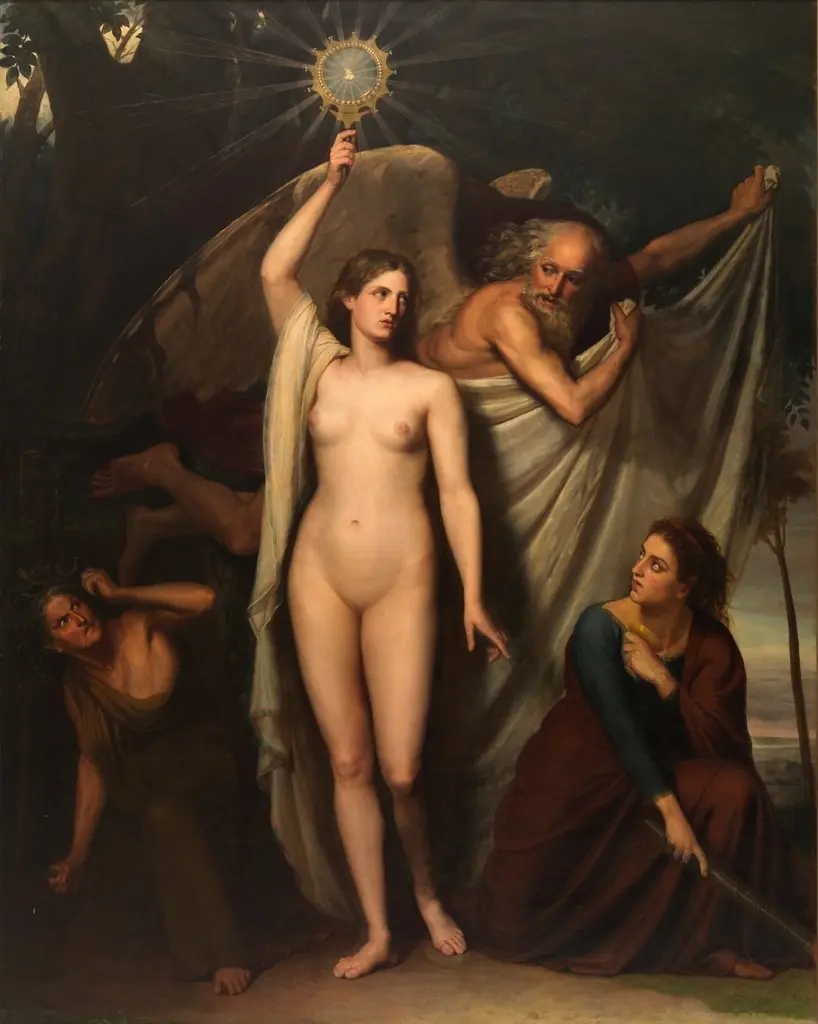 El tiempo descubre la verdad, by Juan Antonio Vera Calvo, oil, 1871