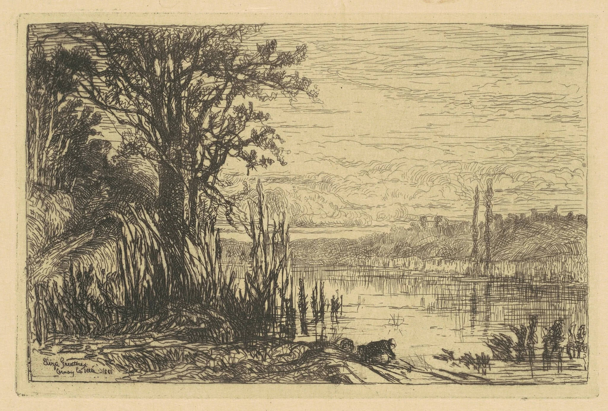The Pond at Cernay-la-Ville, detail
