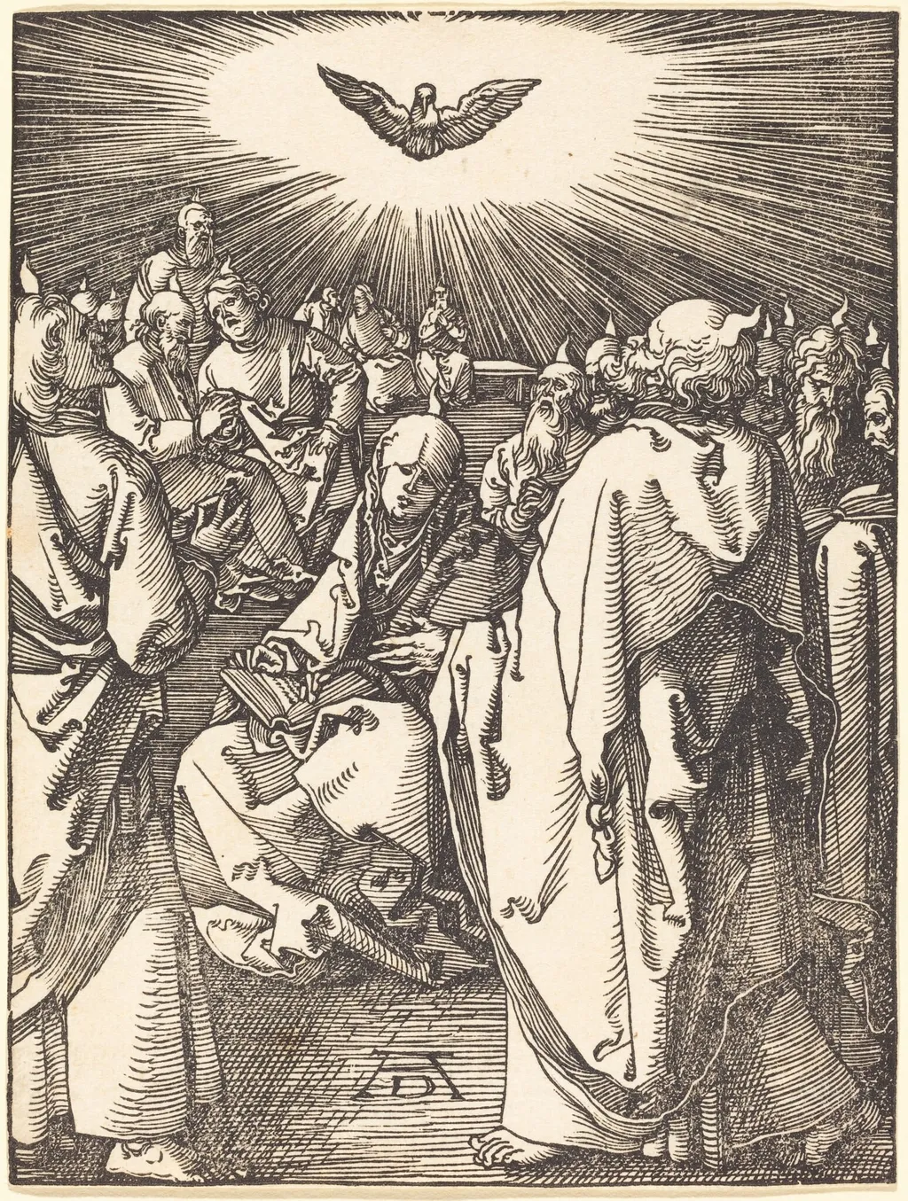 Pentecost, by Albrecht Dürer, ink, 1510