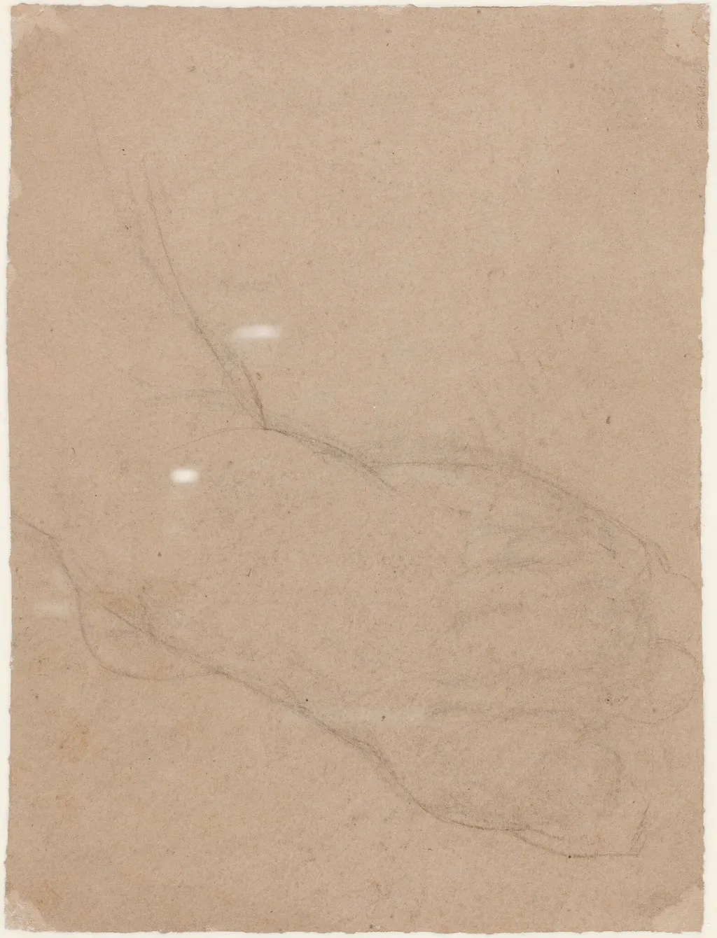 Study of a Foot [verso], by Benjamin Robert Haydon, charcoal, 1816