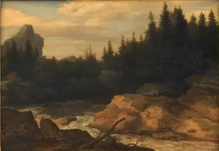 The River in the Pine Forest, by Allart van Everdingen, oil, 1655